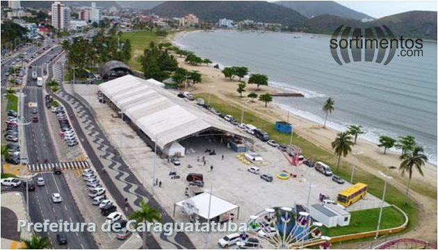 Praça da Cultura (Avenida da Praia), no Centro de Caraguatatuba - Turismo Litoral Paulista - Sortimentos.com
