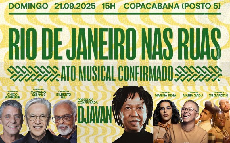 Posto 5 na Praia de Copacabana, no Rio de Janeiro, recebe Ato Musical contra Projeto de Lei da Anistia a Golpista e PEC da Blindagem