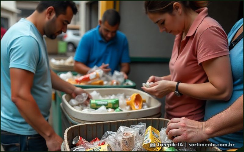 Separação de Lixo para Reciclagem - Sortimento Sustentabilidade