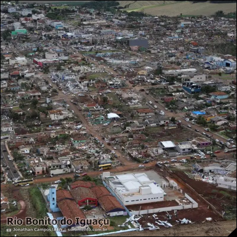 Tornado em Rio Bonito do Iguaçu no Paraná : destruição, feridos e mortes