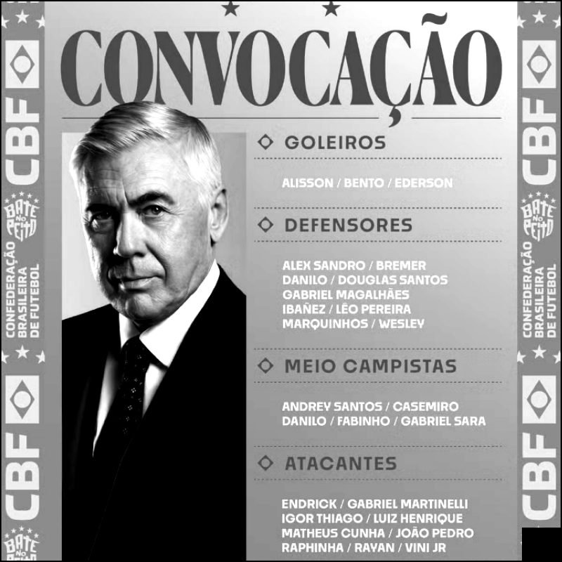 Confira os jogadores convocados por Carlo Ancelotti para os jogos amistosos da seleção brasileira contra França e Croácia