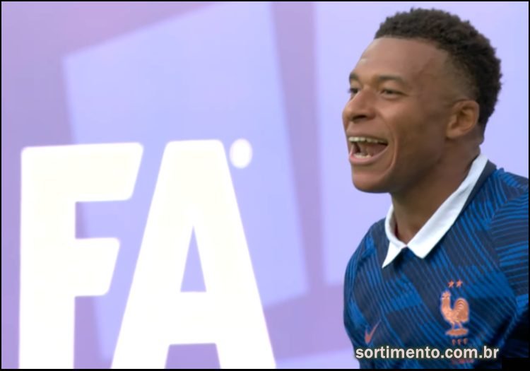 Jogador Mbappé da seleção francesa